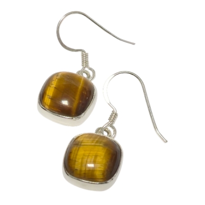 Обици Тигрово Око със Сребро 925