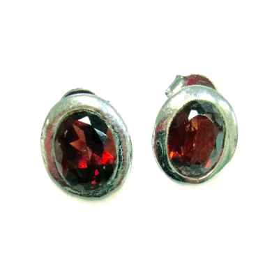 Обици Гранат със Сребро 925