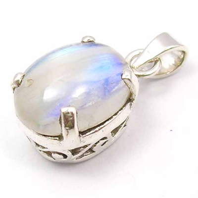 Медальон Лунен Камък със Сребро 925
