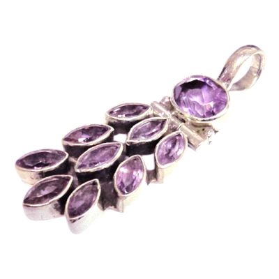 Медальон Аметист със Сребро 925