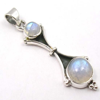 Медальон Лунен Камък със Сребро 925