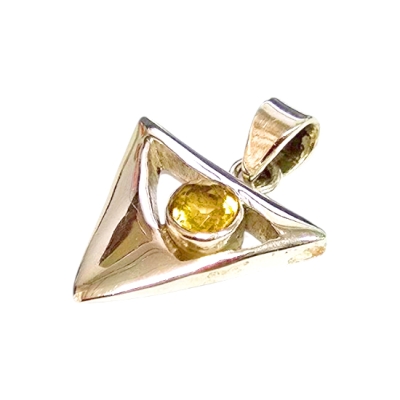 Медальон Цитрин със Сребро 925