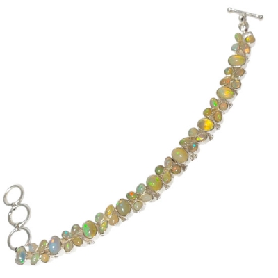 Гривна Етиопски Благороден Опал със Сребро 925