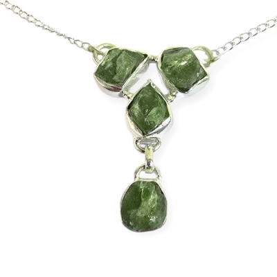 Колие Молдавит със Сребро 925