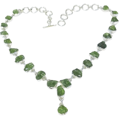 Колие Молдавит със Сребро 925