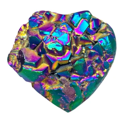 Сърце от Друза Титанова Аква Аура Кварц
