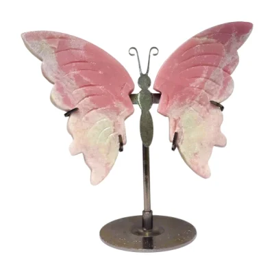 Розов Перуански Опал Пеперуда ( Ангелче ) на Метална База