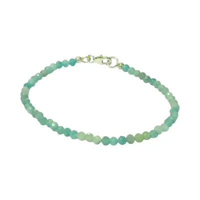 Гривна Фасетиран Амазонит Топче 3 мм със Сребро 925