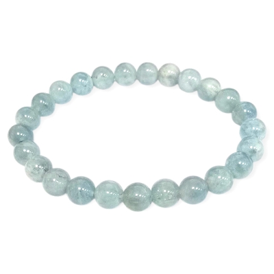 Гривна Полупрозрачен Аквамарин Топче 8 мм