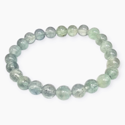 Гривна Полупрозрачен Аквамарин Топче 8 мм