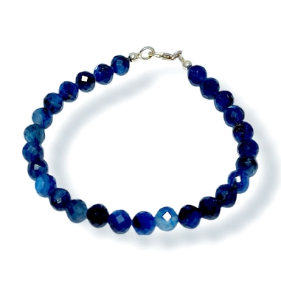 Гривна Фасетиран Кианит (Дистен) Топче 6 мм със Сребро 925