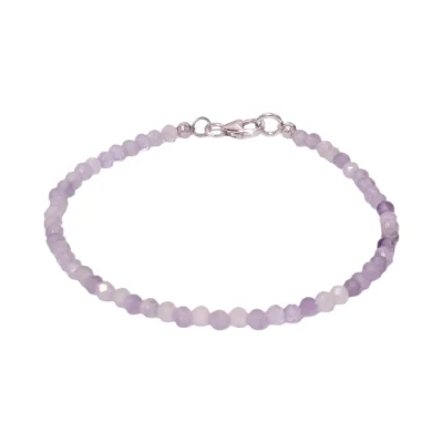 Гривна Фасетиран Кунцит Топче 3 мм със Сребро 925/1000