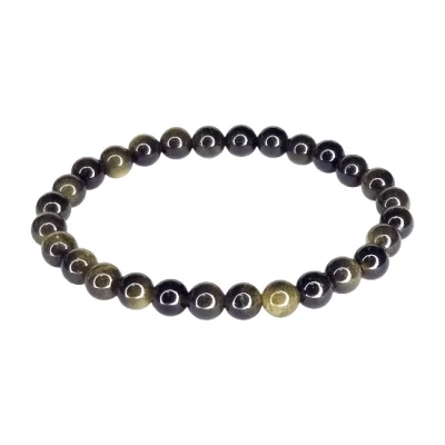 Гривна Сребрист Обсидиан Топче 7 мм