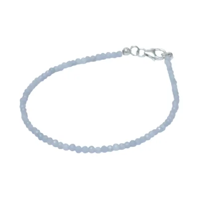 Гривна Фасетиран Ангелит Топче 2 мм със Сребро 925