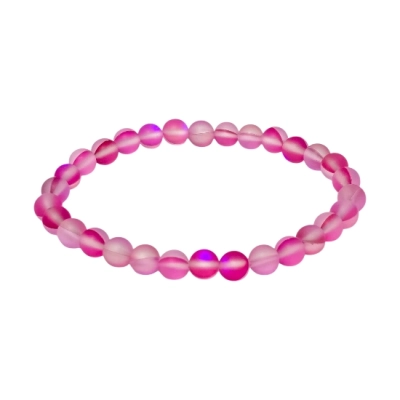 Гривна Розова Рейнбоу Аура Аква Кварц Мат Топче 6 мм