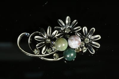 Брошка - МЪХОВ АХАТ, ЦИРКОН