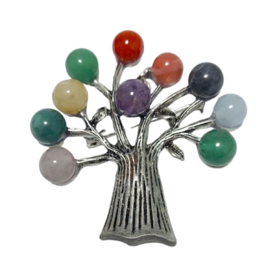 Брошка с Аметист, Карнеол, Ахат, Авантюрин, Планински Кристал