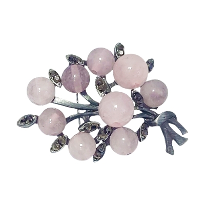 Брошка с Розов Кварц