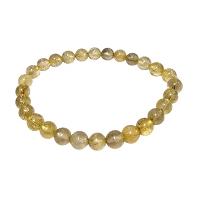 Гривна Рутил в Кварц ( Планински кристал с Рутил, Косите на Венера, Рутилов Кварц ) Топче 6 мм, Качество А