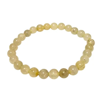 Гривна Рутил в Кварц ( Планински кристал с Рутил, Косите на Венера, Рутилов Кварц ) Топче 6 мм