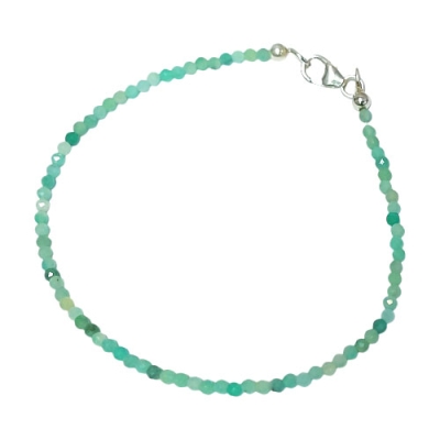 Гривна Фасетиран Тъмно-зелен Изумруд, Смарагд Топче 2,3 мм със Сребро 925