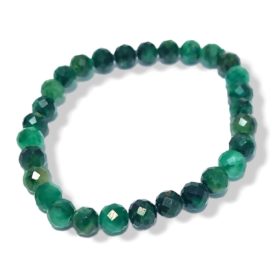 Гривна Фасетирани Топчета 8 мм от Изумруд, Смарагд 