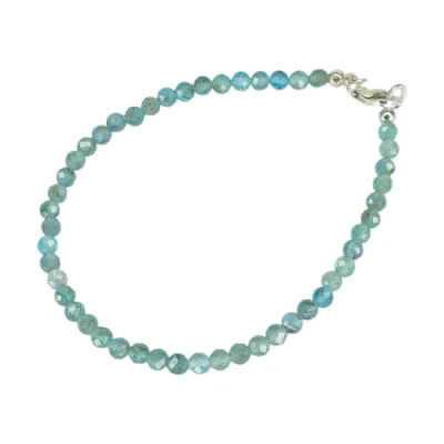 Гривна Фасетиран Син Топаз Топче 3,5 мм със Сребро 925