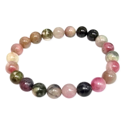 Гривна Светъл Цветен Турмалин Топче 9 мм