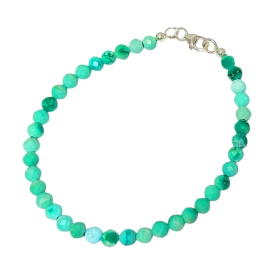 Гривна Фасетиран Син Американски Тюркоаз Топче 4,6 мм със Сребро 925