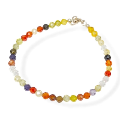 Гривни Фасетиран Циркон Топче 4,1 мм със Сребро 925