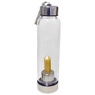 Бутилка за Зареждане на Вода с Кристал Оранжев Авантюрин