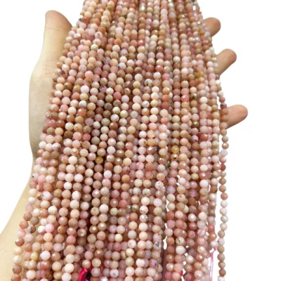 Наниз Розов Паруански Опал Фасетирано Топче 4 мм