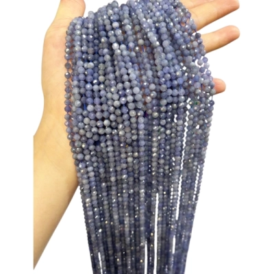 Наниз Йолит, Воден Сапфир Фасетирано Топче 4 мм
