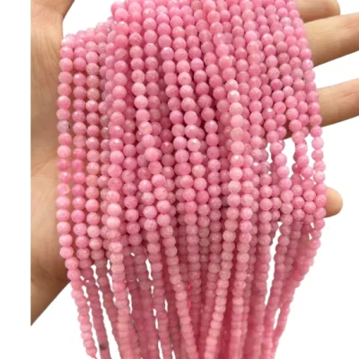 Наниз Розов Опал Подсилен Цвят Фасетирано Топче 4 мм