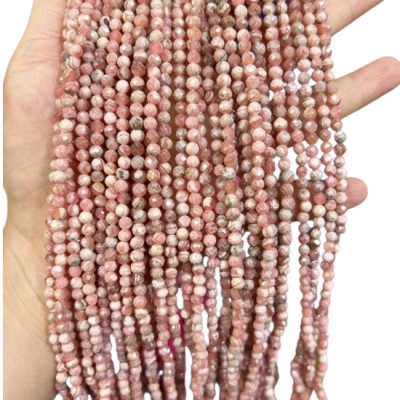 Наниз Родохрозит Фасетирано Топче 4 мм