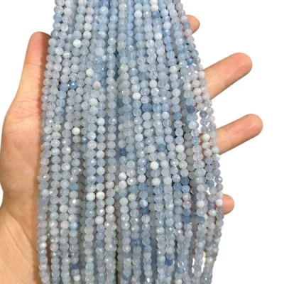 Наниз Аквамарин Фасетирано Топче 4 мм