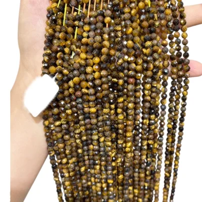 Наниз Тигрово Око Фасетирано Топче 4 мм