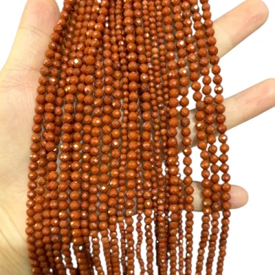 Наниз Червен Яспис Фасетирано Топче 4 мм