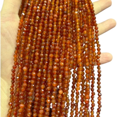 Наниз Карнеол Фасетирано Топче 4 мм