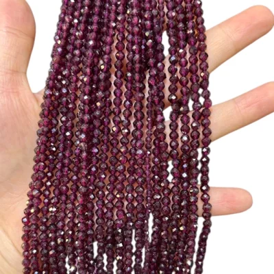 Наниз Гранат Алмандин Фасетирано Топче 4 мм