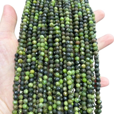 Наниз Канадски Нефрит Фасетирано Топче 4 мм