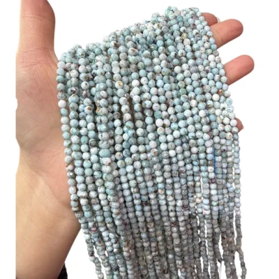 Наниз Ларимар Фасетирано Топче 4 мм