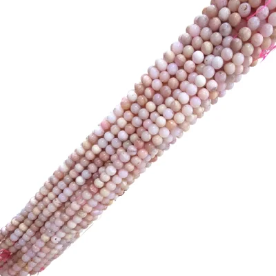 Наниз Розов Перуански Опал Топче 8 мм 