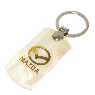 Ключодържател Седеф Плочка със Златна Инкрустация на Емблемата на MAZDA
