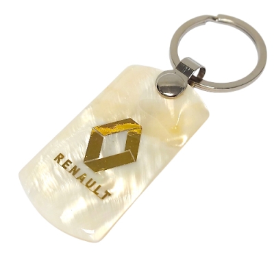 Ключодържател Седеф Плочка със Златна Инкрустация на Емблемата на RENAULT