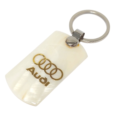Ключодържател Седеф Плочка със Златна Инкрустация на Емблемата на AUDI