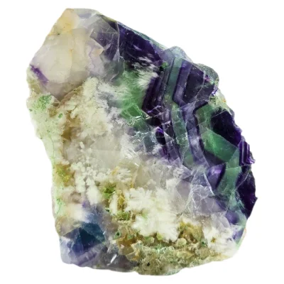  Многоцветен "Рейнбоу", "Дъгов" Флуорит с Включения от Сагенитови Кристали от Арагонит