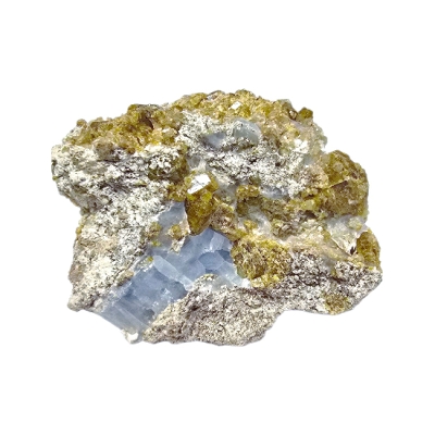 Везувианит с Воластонит, Калцит, Гранат Гросулар и Доломит