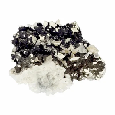 Калцитова Друза с две Генерации Калцит, Анкерит, Манганови минерали, Кварц