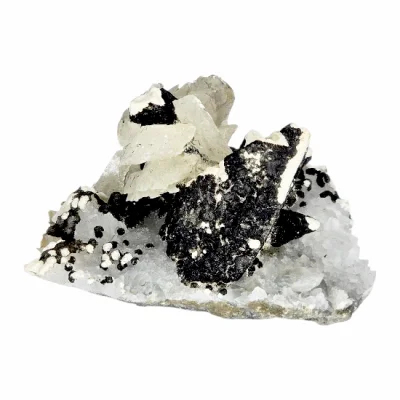 Калцитова Друза с две Генерации Калцит, Анкерит, Манганови минерали, Кварц